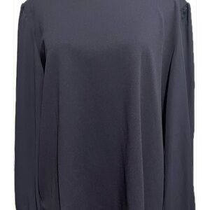 Ann Taylor Blue Boxy Long Sleeve Blouse